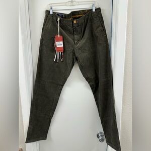 NWT AT.P.CO Men's Khaki Chinos Pants Trouser Olive Green corduroy tailored denim